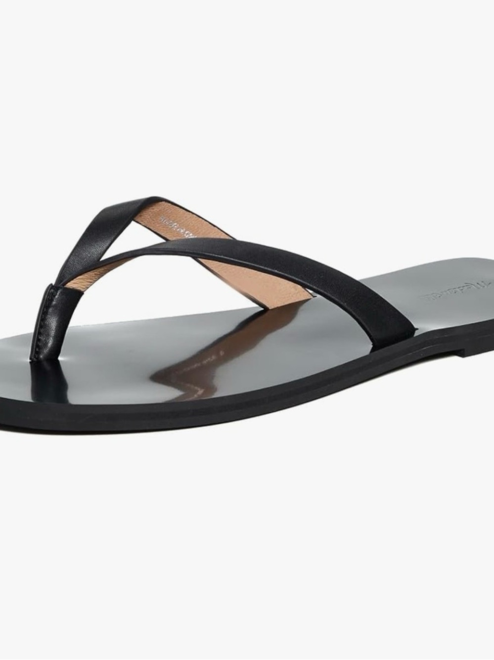 Madewell Black Leather Thong Sandals